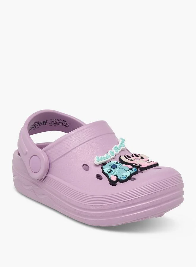 Disney Girls Angel And Stitch Jibbitz Charm Detail Clogs